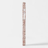 Peach Creme Blush Leopard Print Glitzer iPhone Hülle (Linke Seite)