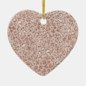Peach Creme Blush Leopard Print Glitzer Keramik Ornament (Vorne)