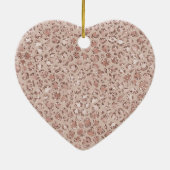 Peach Creme Blush Leopard Print Glitzer Keramik Ornament (Hinten)