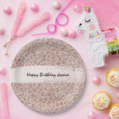 Peach Creme Blush Leopard Print Glitzer Pappteller (Party)