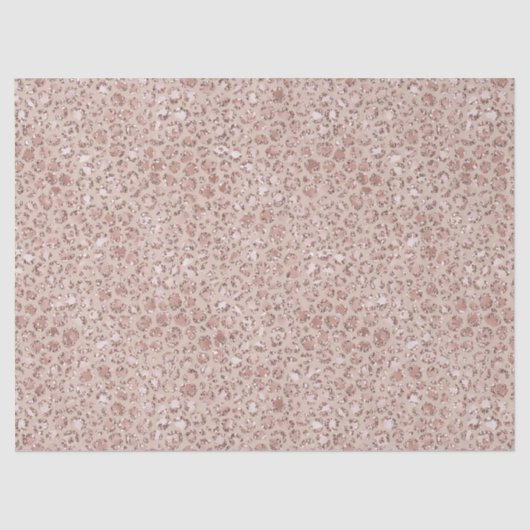 Peach Creme Blush Leopard Print Glitzer Seidenpapier (Vorderseite)
