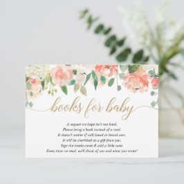 Peach Creme grüne Frühjahr Blumenbücher für Baby Begleitkarte