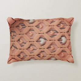 Peach Crochet Tiger Pattern Pillow Cover Dekokissen