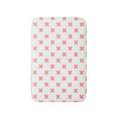 Peach cross stitches auf weiß badematte (Vorderseite Vertikal)