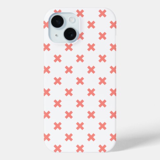 Peach cross stitches auf weiß Case-Mate iPhone hülle (Rückseite)