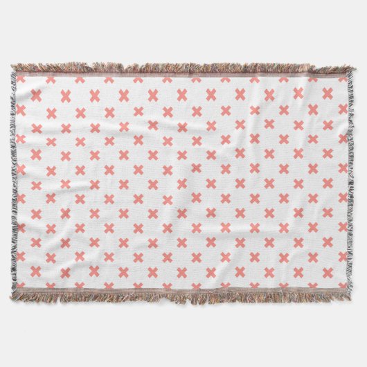 Peach cross stitches auf weiß decke (Vorderseite)
