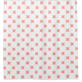 Peach cross stitches auf weiß duschvorhang