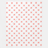 Peach cross stitches auf weiß fleecedecke (Vorderseite)