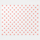 Peach cross stitches auf weiß fleecedecke (Vorderseite (Horizontal))