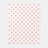 Peach cross stitches auf weiß fleecedecke (Vorderseite)