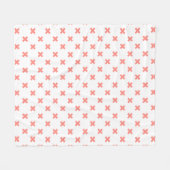 Peach cross stitches auf weiß fleecedecke (Vorderseite (Horizontal))