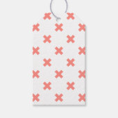 Peach cross stitches auf weiß geschenkanhänger (Vorderseite)