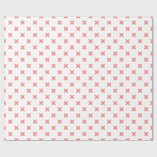 Peach cross stitches auf weiß geschenkpapier (Flach)