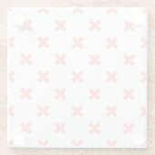 Peach cross stitches auf weiß glasuntersetzer (Rückseite)