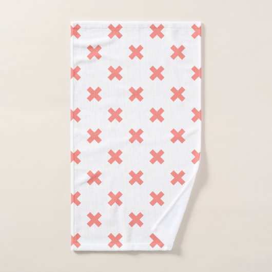 Peach cross stitches auf weiß handtuch (Handtuch)