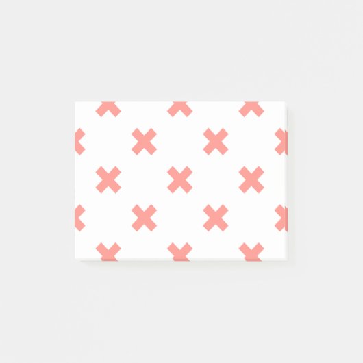 Peach cross stitches auf weiß post-it klebezettel (Vorderseite)