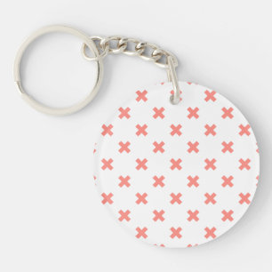 Peach cross stitches auf weiß schlüsselanhänger