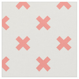 Peach cross stitches auf weiß stoff