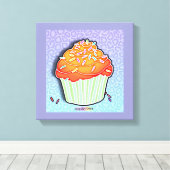 Peach Cupcake Gallery Wrapped Canvas Leinwanddruck (Insitu (Holzboden))