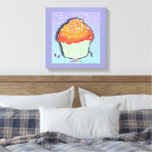 Peach Cupcake Gallery Wrapped Canvas Leinwanddruck (Insitu (Schlafzimmer))
