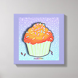 Peach Cupcake Gallery Wrapped Canvas Leinwanddruck
