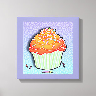 Peach Cupcake Gallery Wrapped Canvas Leinwanddruck
