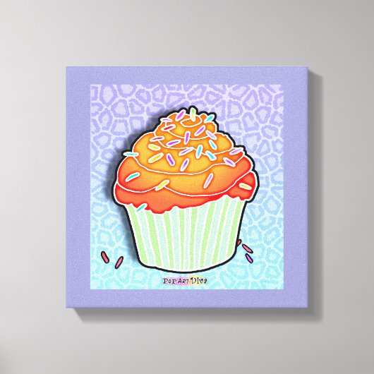 Peach Cupcake Gallery Wrapped Canvas Leinwanddruck (Vorderseite)