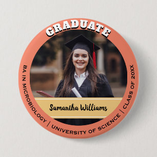 Peach Custom Class of Graduate Foto Abschluss Button