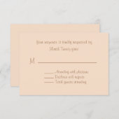 Peach Custom Wedding RSVP Card (Vorne/Hinten)