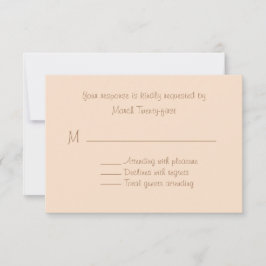 Peach Custom Wedding RSVP Card