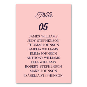 Peach Custom Wedding Tischnummer