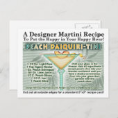 PEACH DAIQUIRI MARTINI RECIPE POSTCARD POSTKARTE (Vorne/Hinten)