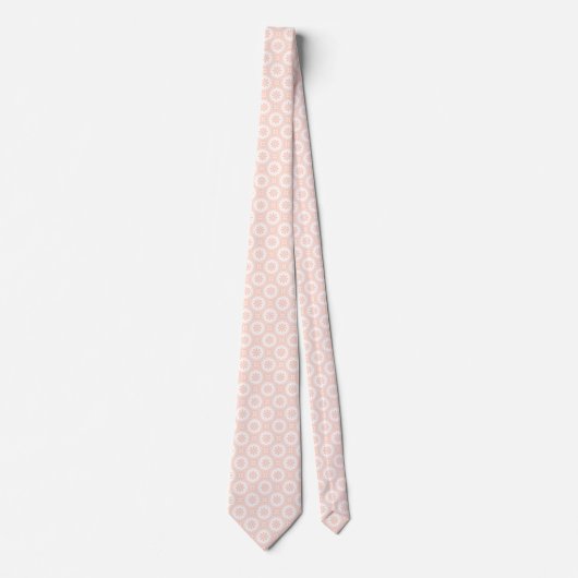 Peach Daisies Neck Tie Krawatte (Vorderseite)