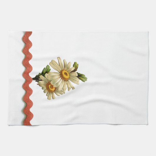 Peach Daisy Küchentuch (Horizontal)