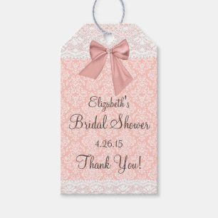 Peach Damask Brautparty Guest Gefallen Vielen Dank Geschenkanhänger