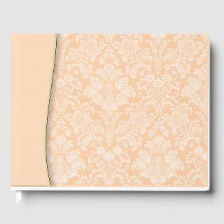 Peach Damask Wedding or Shower Gästebuch