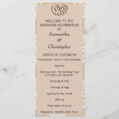 Peach Damask Wedding Program Programm (Vorderseite)