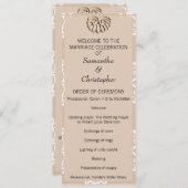 Peach Damask Wedding Program Programm (Vorne/Hinten)