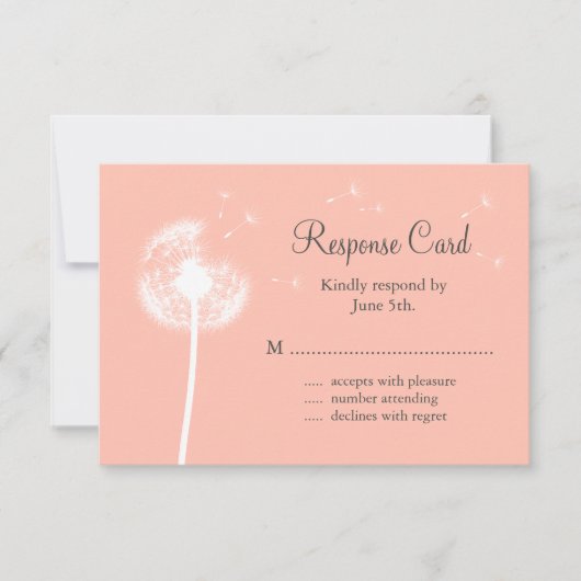 Peach Dandelion UAWG RSVP Karte (Vorderseite)