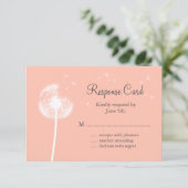 Peach Dandelion UAWG RSVP Karte (Stehend Vorderseite)