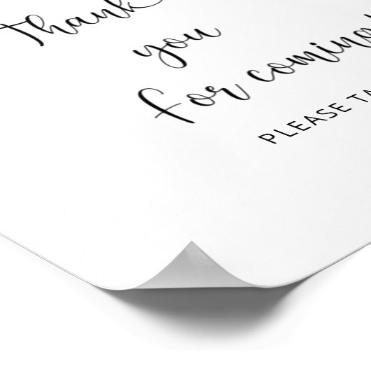 Peach \ Danke, dass Sie kommen Poster (Ecke)