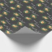 Peach Dark Gray Wedding Rose Bloral Geschenkpapier (Ecke)