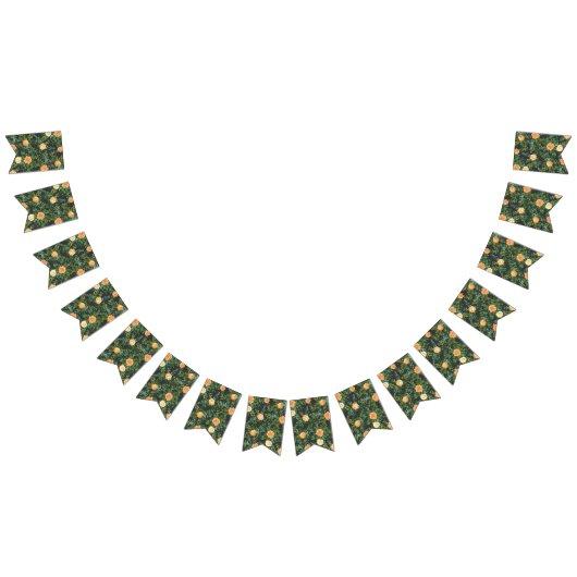 Peach Dark Gray Wedding Rose Bloral Wimpelkette (Alle)