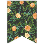 Peach Dark Gray Wedding Rose Bloral Wimpelkette (Zweite Fahne)