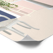 Peach Decorative Badezimmer Poster mit Klauenfuß b (Ecke)