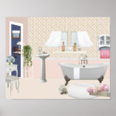 Peach Decorative Badezimmer Poster mit Klauenfuß b (Vorne)
