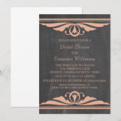 Peach Deko Chalkboard Brautparty Einladung (Vorne/Hinten)