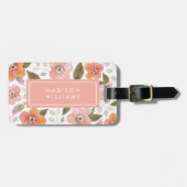 Peach Delicate Floral Gepäckanhänger (Vorderseite horizontal)