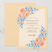 Peach Delicate Spring Wedding Einladung (Vorne/Hinten)