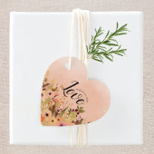 Peach Delight Floral Watercolor Hochzeit Geschenkanhänger